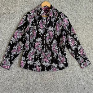 Tommy Hilfiger Sz L Button Front Blouse